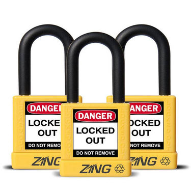 ZING Padlock, Keyed Alike Set (3), Yellow- Model 7068